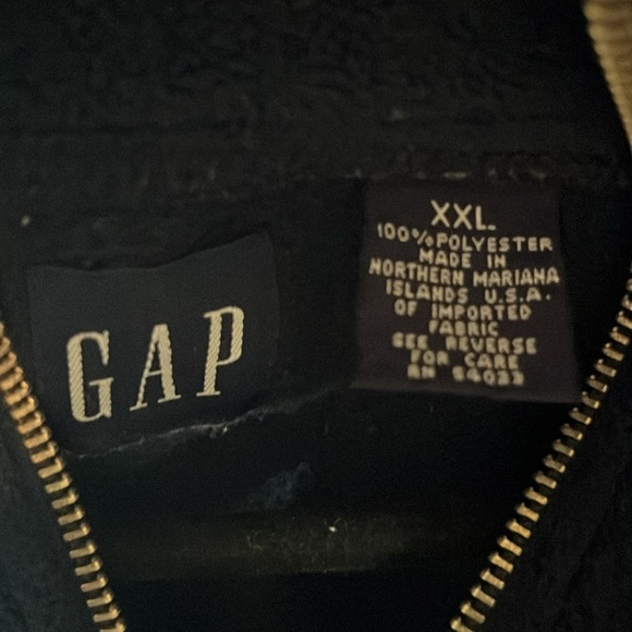 NAVY BLUE | VINTAGE OVERSIZED ATHLETIC FLEECE QUATER ZIP SWEATER | GAP | XXL | - Picture 5 of 6